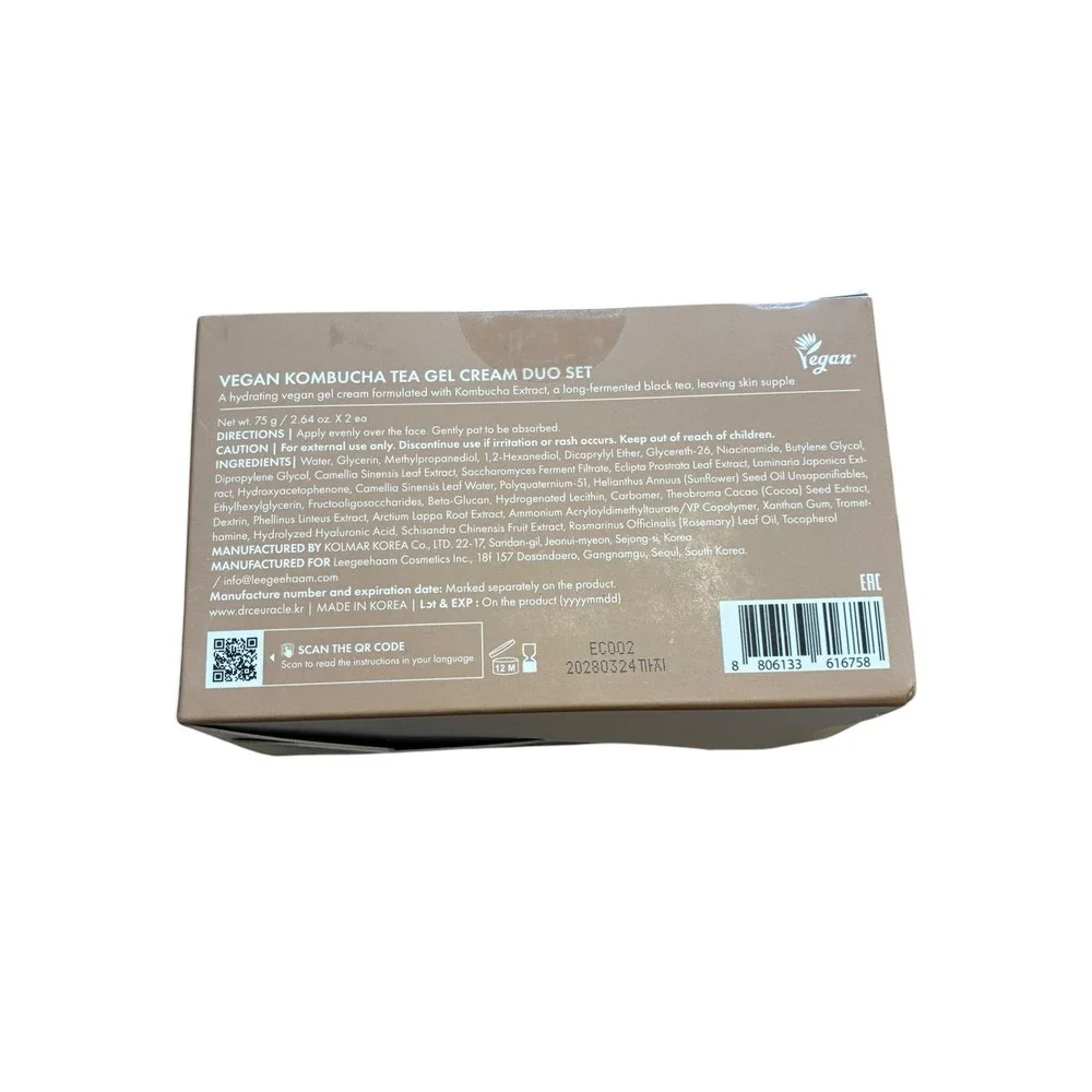 Dr. Ceuracle Vegan Kombucha Tea Gel‎ Cream Duo Set 2x2.64oz K-Beauty Moisturizer